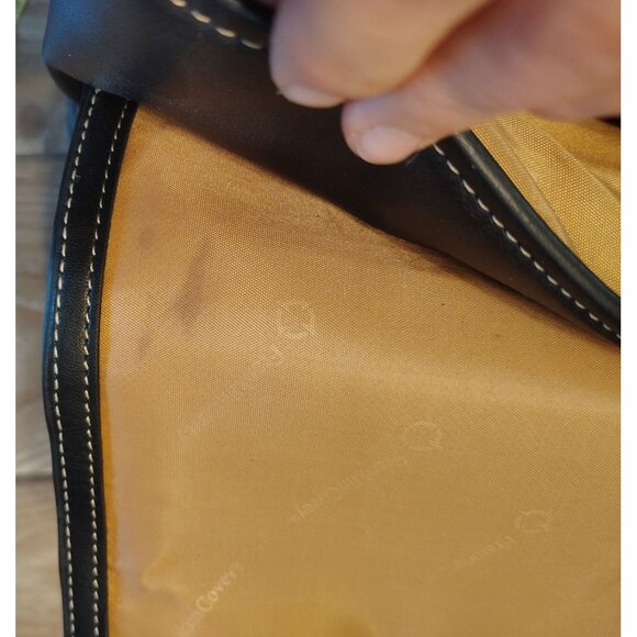 Franklin Covey Black Leather Laptop Bag, Briefcase Tote Double Handle Business - Picture 8 of 8